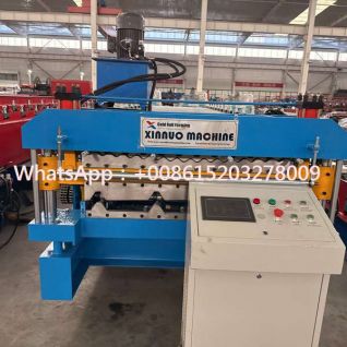 Automatic Double Layer Trapezoidal Roof Sheet Roll Forming Machine for Dual Profile Metal Roofing Panel Manufacturing and High Efficiency Building Sheet Production System